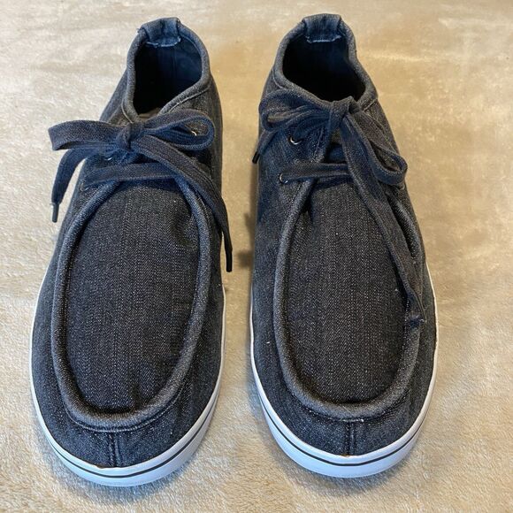 Lugz Mens shoes strider canvas Black moc toe sz 11 - Picture 2 of 7